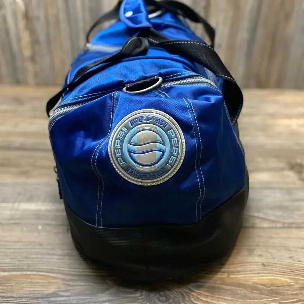 Vintage 90s Pepsi Co Next Generation Large Duffle Bag Carry On Gym Bag Blue